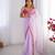 Lavender embellished  organza designer lace saree with blouse
