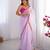 Lavender embellished  organza designer lace saree with blouse