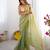 Metallic green tissue saree with unstitched blouse piece