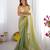 Metallic green tissue saree with unstitched blouse piece