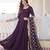 Wine Faux Blooming Sequins & Embroidered Gown     Festive Wear