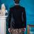 Embroidered black velvet jodhpuri suit with silk kurta