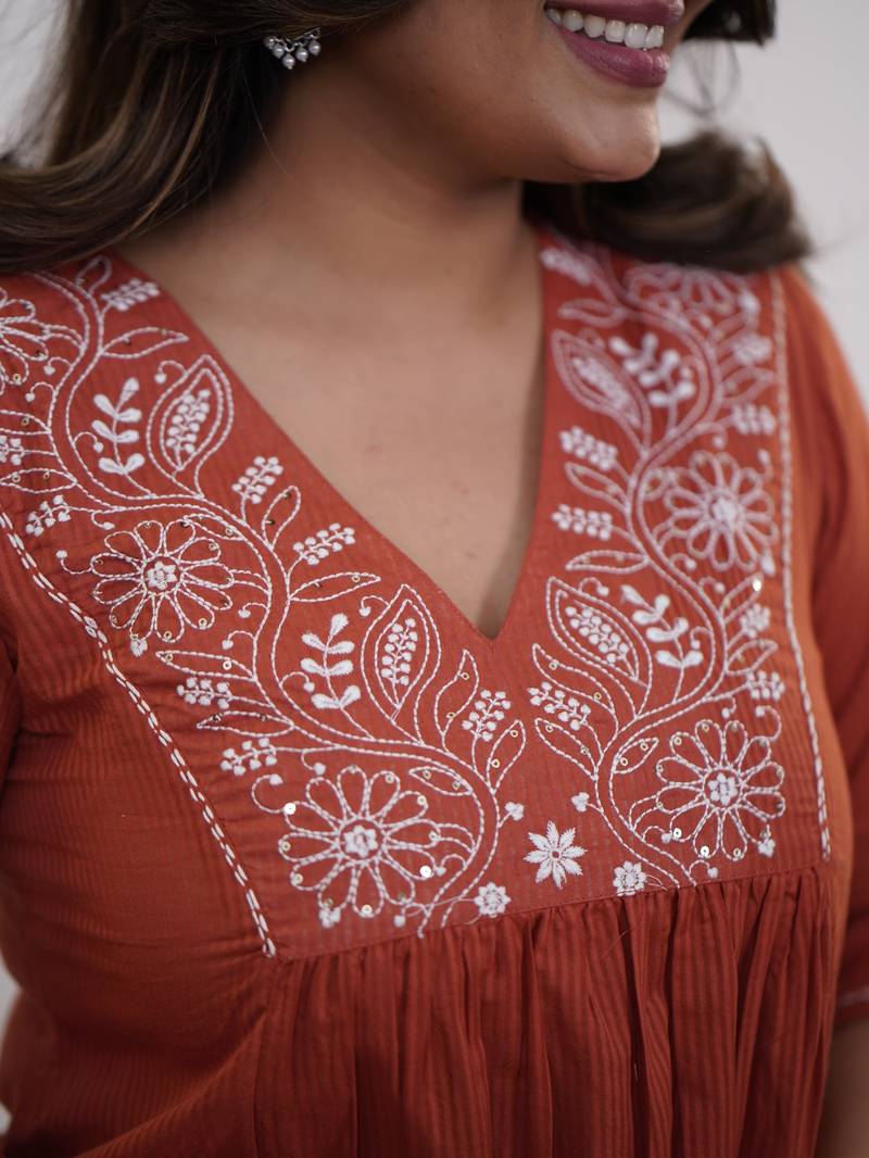 Women's Gorgeous Rayon Fabric Embroidery Work Straight Kurta Pant and Dupatta Set