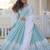 Sky Blue Heavy Sequins & Embroidered Gown Set     Party Wear