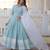 Sky Blue Heavy Sequins & Embroidered Gown Set     Party Wear
