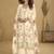 Cream floral slit style designer kurta palazzo suit