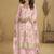 Light pink floral slit style designer kurta palazzo suit