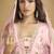 Light pink floral slit style designer kurta palazzo suit