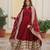 Maroon Heavy Zari & Sequins Embroidered Gown Set      Collection