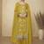Mustard embroidered and handwork kurta palazzo suit