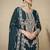 Aqua blue embroidered and handwork kurta palazzo suit