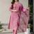Women's Beautiful Rayon Fabric Embroidery Work Straight Kurta Pant and Dupatta Set