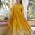 Yellow Faux Georgette Embroidered Gown     Festive & Party Wear Elegance
