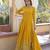 Yellow Faux Georgette Embroidered Gown     Festive & Party Wear Elegance