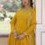 Yellow Faux Georgette Embroidered Gown     Festive & Party Wear Elegance
