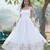 White Faux Blooming Embroidered Gown     Bridal & Festive Elegance