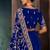 Blue fancy hand work border with heavy designer blouse  wedding wear saree