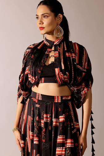 Multicolor printed georgette co ord set