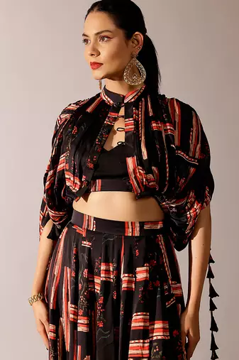 Multicolor printed georgette co ord set