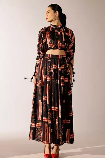 Multicolor printed georgette co ord set