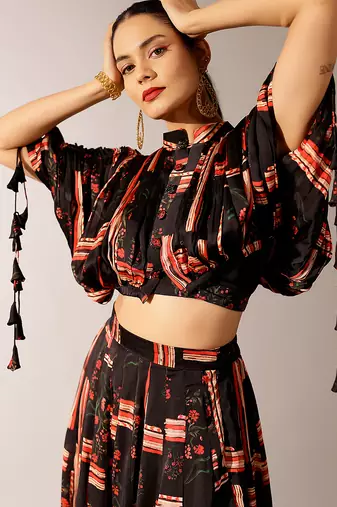 Multicolor printed georgette co ord set