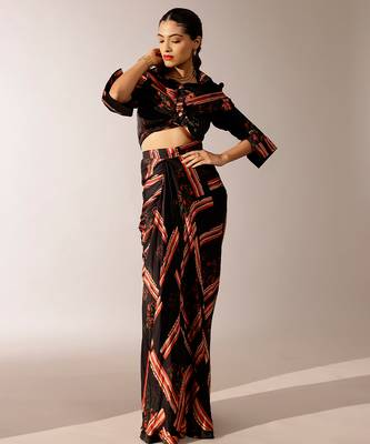 Multicolor printed georgette co ord set 1