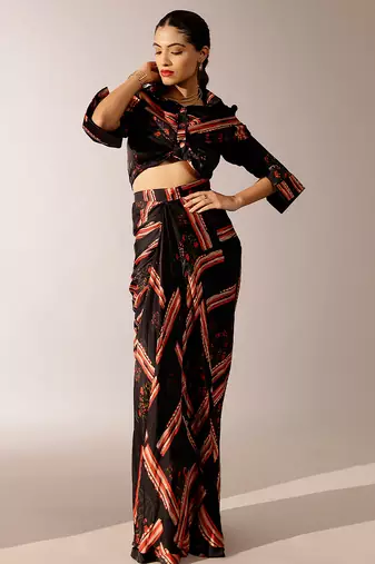 Multicolor printed georgette co ord set