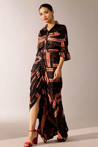 Multicolor printed georgette co ord set