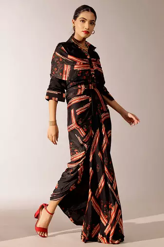 Multicolor printed georgette co ord set