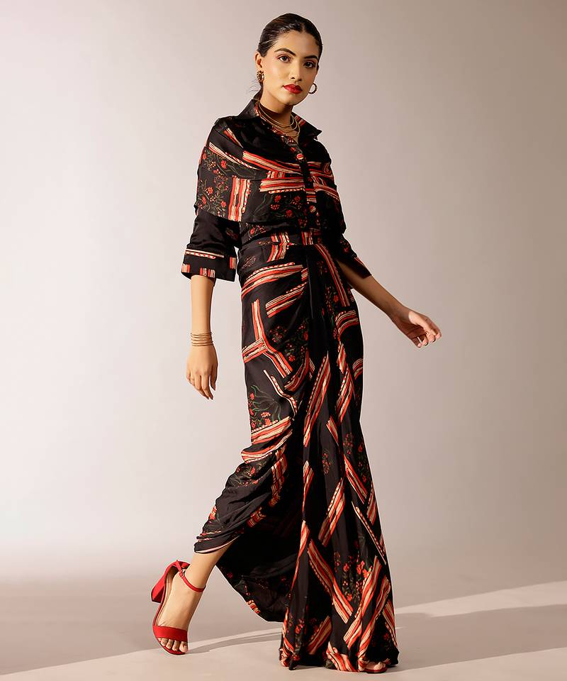 Multicolor printed georgette co ord set