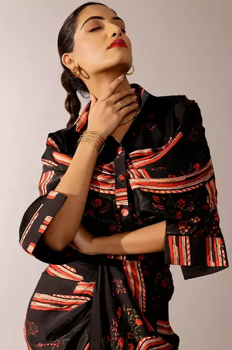 Multicolor printed georgette co ord set