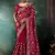Red fancy hand work border with heavy designer blouse  wedding wear saree