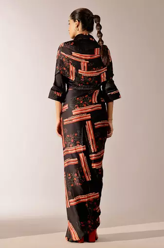 Multicolor printed georgette co ord set