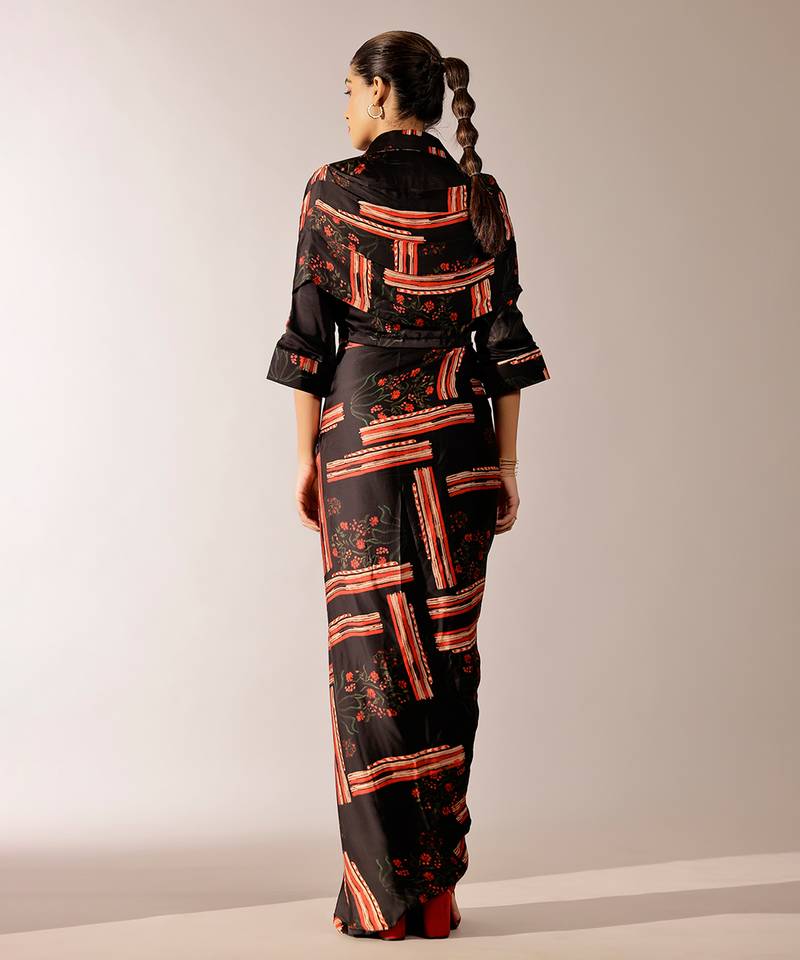 Multicolor printed georgette co ord set