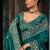 Teal fancy hand work border with heavy designer blouse  wedding wear saree