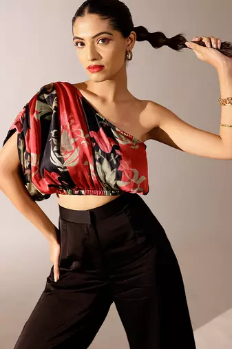 Multicolor printed georgette co ord set