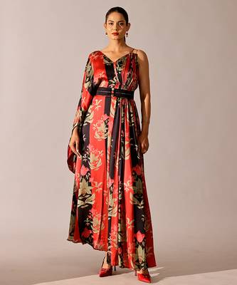 Multicolor printed georgette gown 1