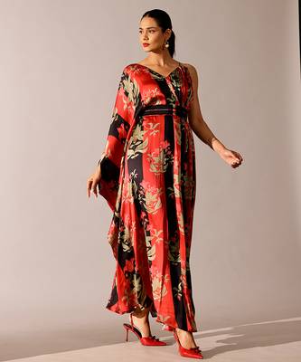 Multicolor printed georgette gown 4