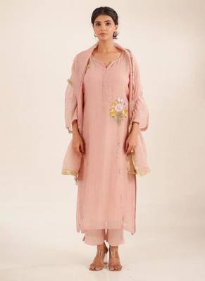 Twin bouquet peach suit set 1