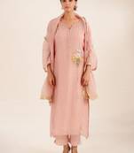 Twin bouquet peach suit set