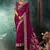 Burgandy  fancy hand work border with heavy designer blouse  wedding wear saree