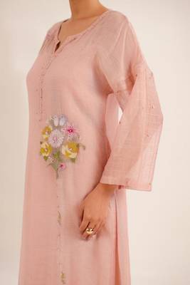 Twin bouquet peach suit set 3