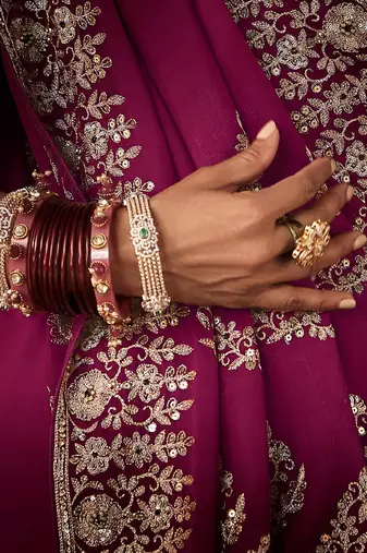 Burgandy  fancy hand work border with heavy designer blouse  wedding wear saree
