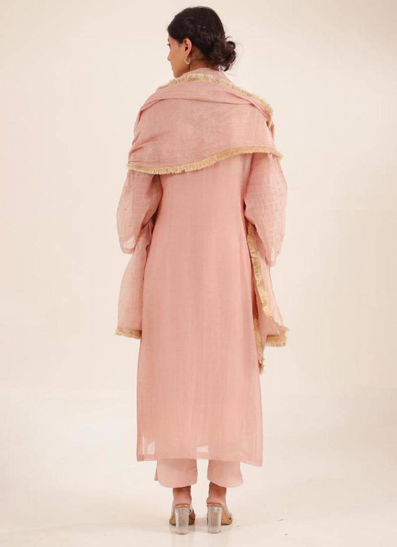 Twin bouquet peach suit set