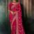 Raspberry fancy hand work border with heavy designer blouse  wedding wear saree