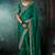 Peacock green fancy hand work border with heavy designer blouse  wedding wear saree
