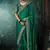 Peacock green fancy hand work border with heavy designer blouse  wedding wear saree