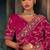 Raspberry fancy hand work border with heavy designer blouse  wedding wear saree