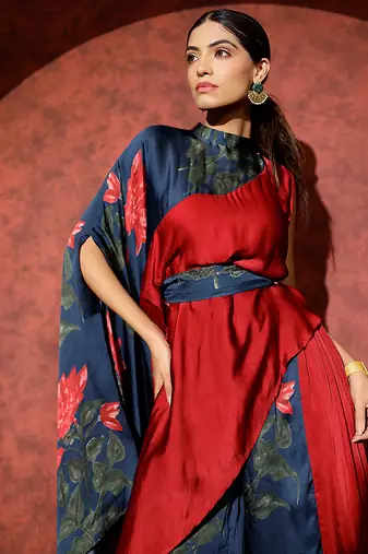 Multicolor printed georgette co ord set