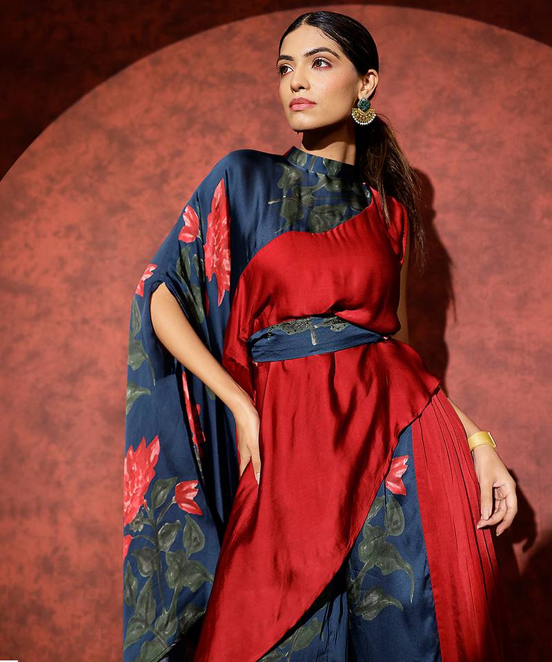 Multicolor printed georgette co ord set